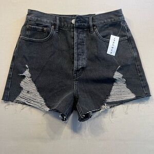 PacSun Ultra High Rise Vintage Button Fly Denim Shorts Size 27 NWT Distressed
